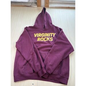 Danny Duncan Virginity Rocks Hoodie Mens Large Burgundy Cotton‎ Kangaroo Pocket